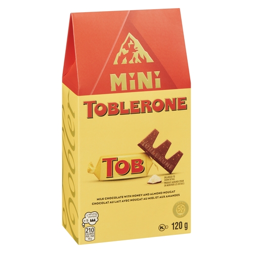 Toblerone - Mini Milk Chocolate with Honey and Almond Nougat 120g, 1 Each