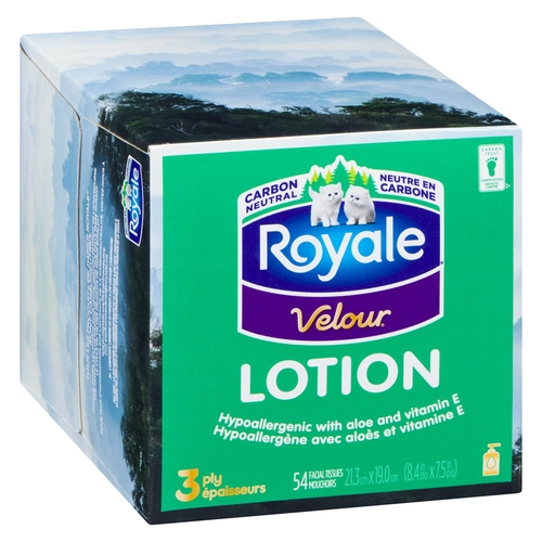 Royale - Velour Lotion Facial Tissues - 3 Ply 54s, 1 Each