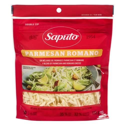 Saputo - Parmesan Romano - Shredded Cheese Blend 35% m.f. 170g, 1 Each