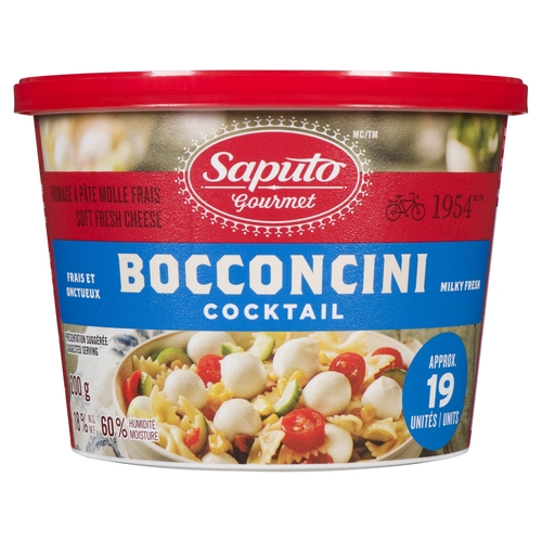 Saputo Gourmet - Bocconcini Cocktail Soft Fresh Cheese 18% m.f 200g, 1 Each