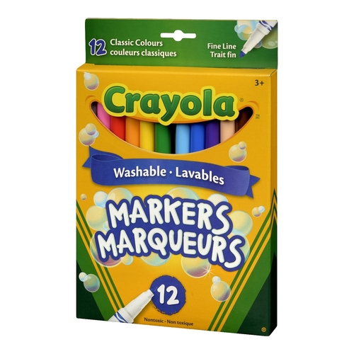 Crayola - Ultra-Clean Classic Colours Washable Markers 12pk, 1 Each
