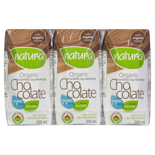 Natur-a Organic Fortified Soy Beverage - Chocolate 3/200ml