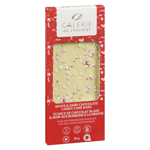 Galerie au Chocolat - White & Dark Chocolate Candy Cane Bark 85g, 1 Each