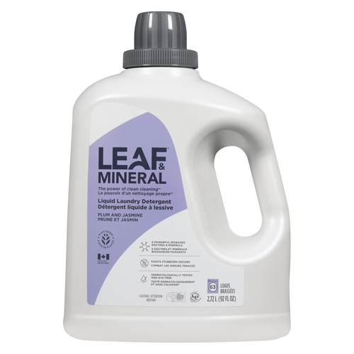 Leaf & Mineral - Liquid Laundry Detergent - Plum and Jasmine 63 Loads 2.72l, 1 Each