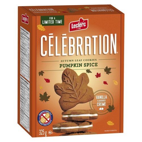 Leclerc - Celebration Autumn Leaf Cookies - Pumpkin Spice 240g, 1 Each