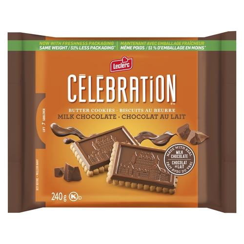 Leclerc - Celebration Butter Cookies - Milk Chocolate 240g