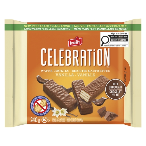 Leclerc - Celebration Wafer Cookies - Vanilla 240g, 1 Each