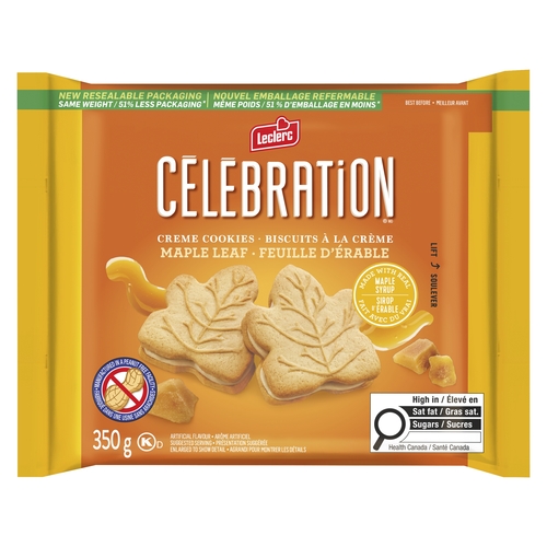 Leclerc - Celebration Creme Cookies - Maple Leaf 350g, 1 Each