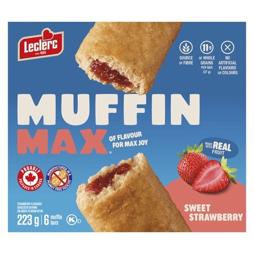 Leclerc Muffin Max Muffin Bars - Sweet Strawberry 6's 240g, 1 Each
