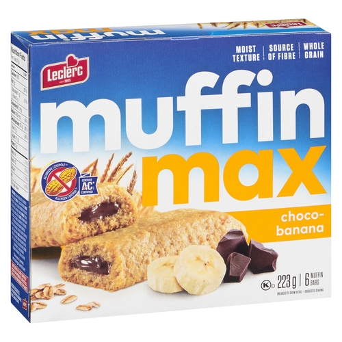 Leclerc Muffin Max Muffin Bars - Choco-Banana 6's 240g, 1 Each