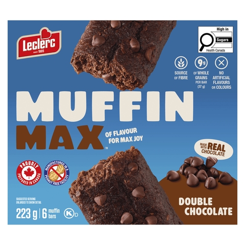 Leclerc Muffin Max Muffin Bars - Double Chocolate 6's 240g, 1 Each