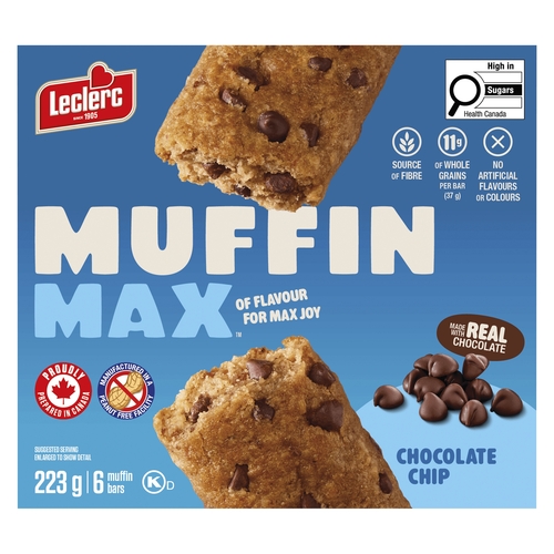 Leclerc Muffin Max Muffin Bars - Chocolate Chip 6's 240g, 1 Each