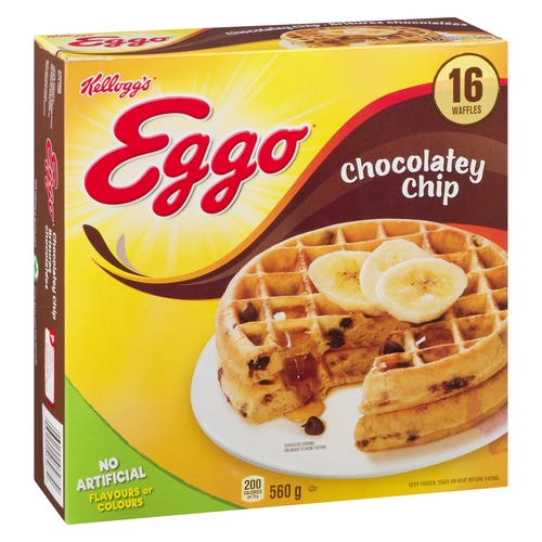 Kellogg's Eggo Waffles - Chocolatey Chip 16's 560g, 1 Each