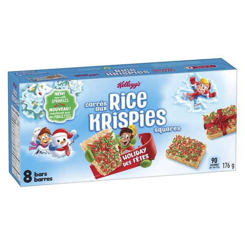 Kellogg's - Rice Krispies Squares Holiday Bars 8's 176g, 1 Each