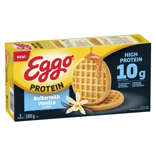 Kellogg's Eggo Protein Waffles - Buttermilk Vanilla 8's 280g, 1 Each