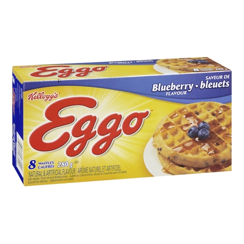 Kellogg's - Eggo Waffles - Blueberry 8's 280g, 1 Each