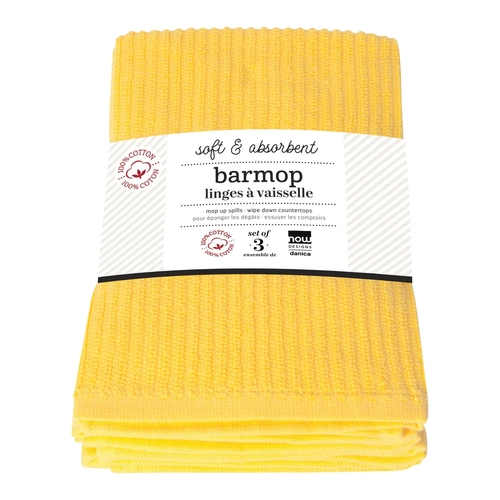 Now Designs - Barmop Lemon Yellow Dishtowels 3pk, 1 Each