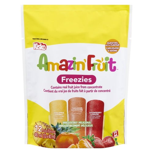 Kisko - Amazin' Fruit Freezies Pops 12's 480ml, 1 Each