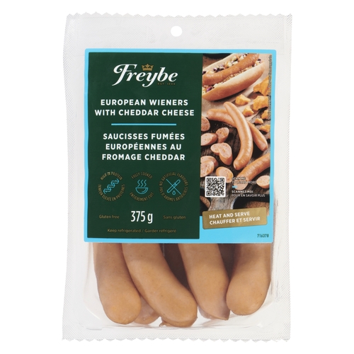 Freybe - European Wieners with Cheddar Cheese 375g, 1 Each