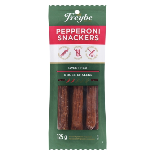 Freybe - Pepperoni Snackers - Sweet Heat 125g, 1 Each
