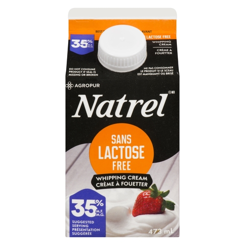 Natrel - Whipping Cream - Lactose Free 35% m.f. 473ml, 1 Each