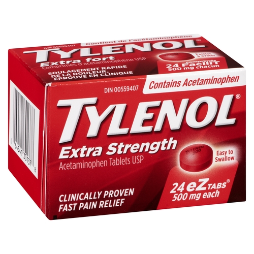 Tylenol - Acetaminophen - Extra Strength - eZ Tabs 24/500mg, 1 Each