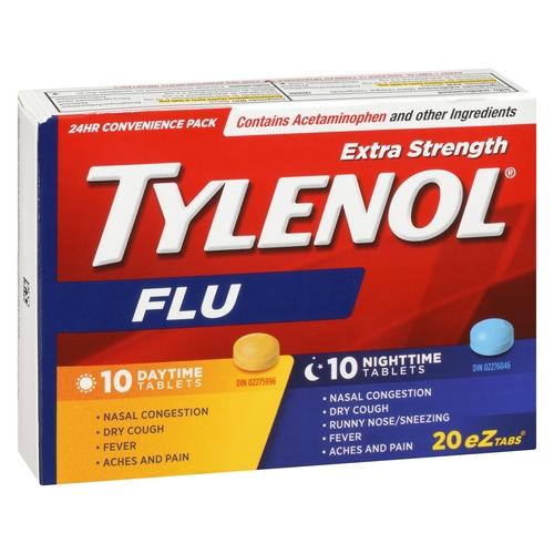 Tylenol - Flu - 10 Daytime / 10 Nightime - Extra Strength - eZ Tabs 20pk