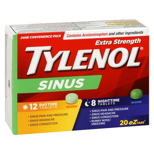 Tylenol - Sinus - 10 Daytime / 10 Nightime - Extra Strength - eZ Tabs 20pk