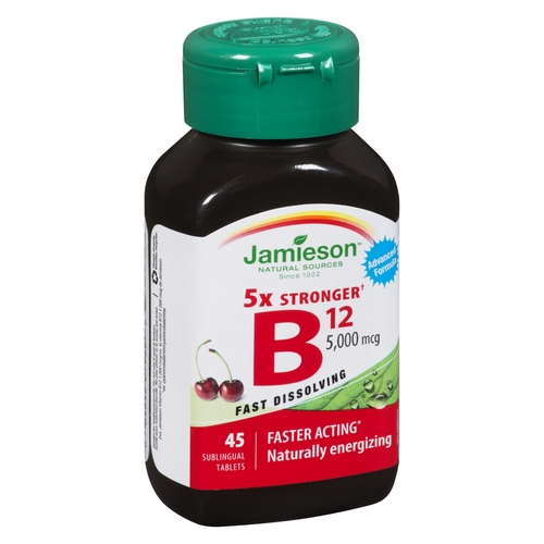 Jamieson - B12 5000mcg - Sublingual Tablets 45pk, 1 Each