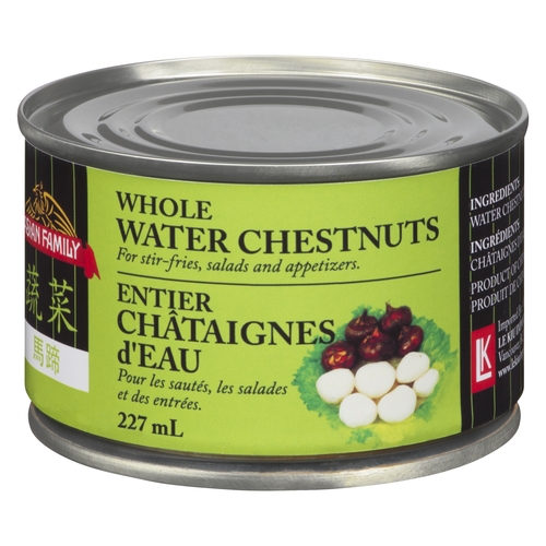 Asian Family - Water Chestnuts - Whole 227ml, 1 Each