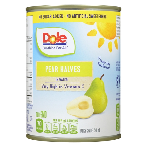 Dole - Pear Halves in Water 540ml, 1 Each