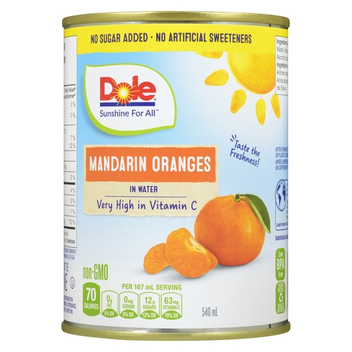 Dole - Mandarin Oranges in Water 540ml, 1 Each