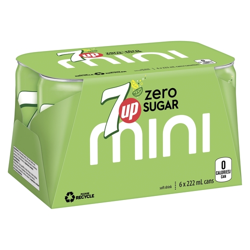 7UP - Zero Sugar - Mini Cans 6/222ml, 1 Each