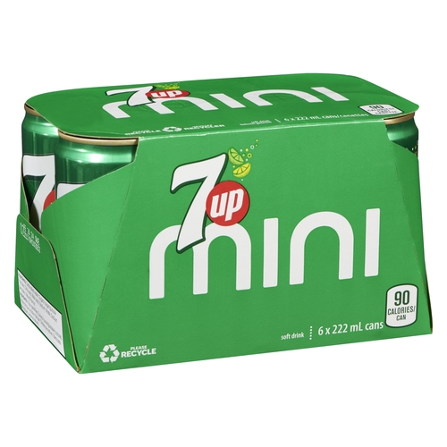 7UP - Lemon Lime Soft Drink - Mini Cans 6/222ml, 1 Each