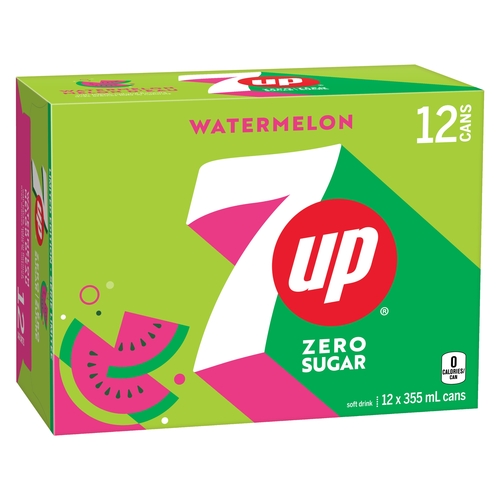 7UP Soft Drink - Zero Sugar - Watermelon 12/355ml, 1 Each