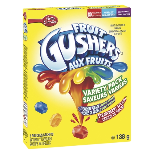 Betty Crocker - Fruit Gushers Variety Pack 6's 138g, 1 Each