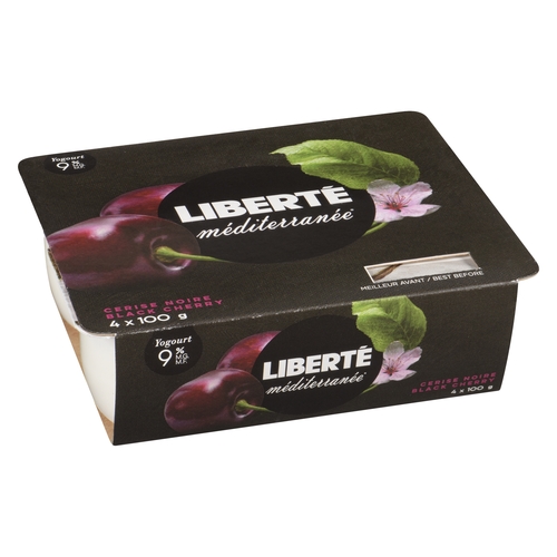 Liberte - Mediterranee Yogourt - Black Cherry 9% m.f. 4/100g, 1 Each