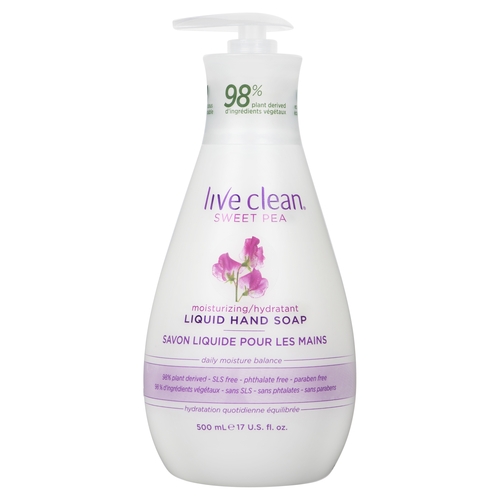 Live Clean - Sweet Pea - Moisturizing Liquid Hand Soap 500ml, 1 Each