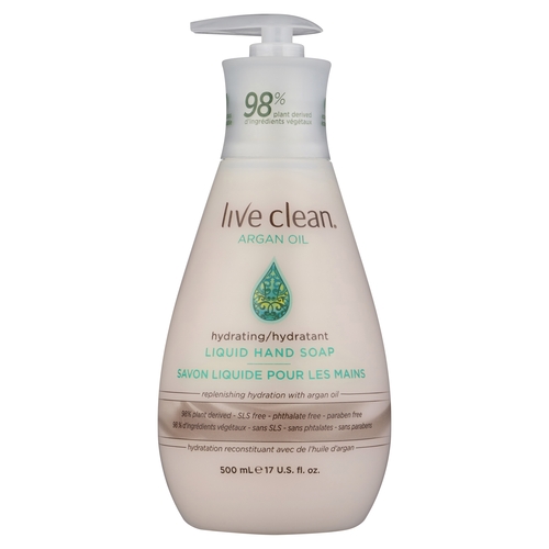 Live Clean - Argan Oil - Hydrating Liquid Hand Soap 500ml, 1 Each