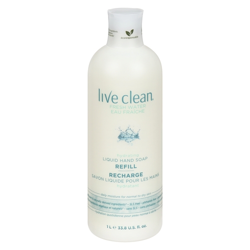 Live Clean - Fresh Water - Hydrating Liquid Hand Soap Refill 1l
