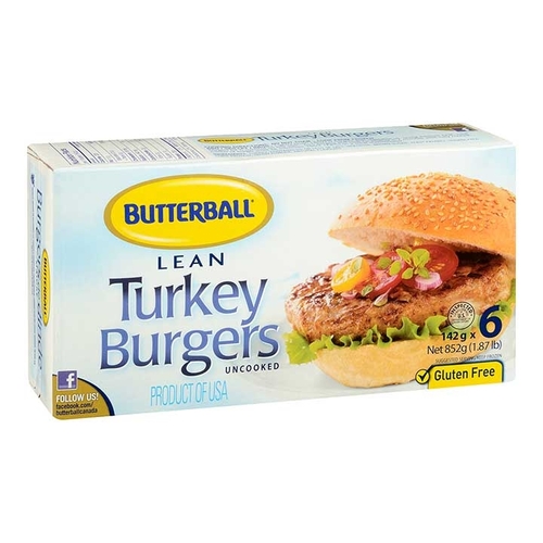 Butterball - Lean Turkey Burgers 852g, 1 Each