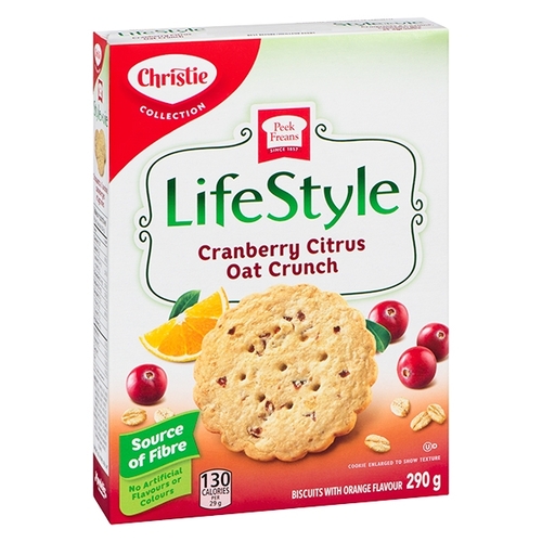 Christie - Peek Freans LIfeStyle Biscuits - Cranberry Citrus Oat 290g, 1 Each