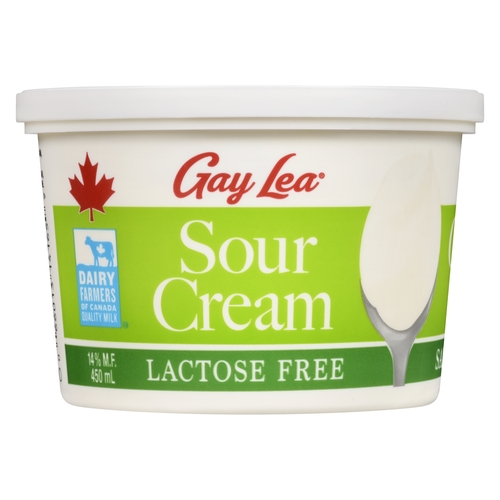 Gay Lea - Sour Cream - Lactose Free 14% m.f. 450ml, 1 Each