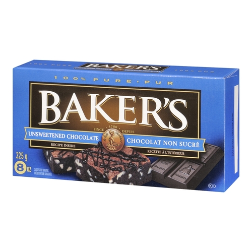 Baker's - 100% Pure Unsweetened Chocolate 225g, 1 Each