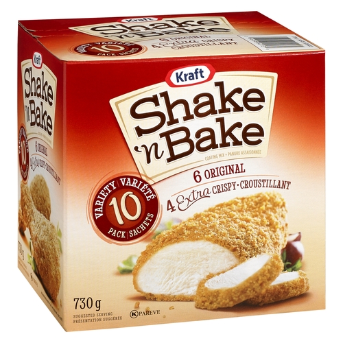 Kraft - Shake 'n Bake Coating Mix - Variety 10 Pouches • 6 Original • 4 Extra Crispy 730g, 1 Each