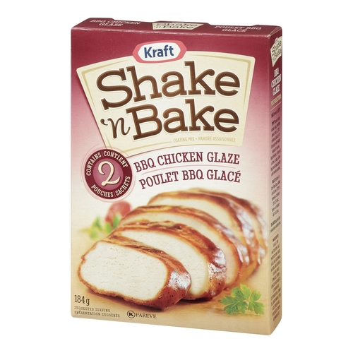 Kraft - Shake 'n Bake Coating Mix - BBQ Chicken Glaze - 2 Pouches 184g, 1 Each