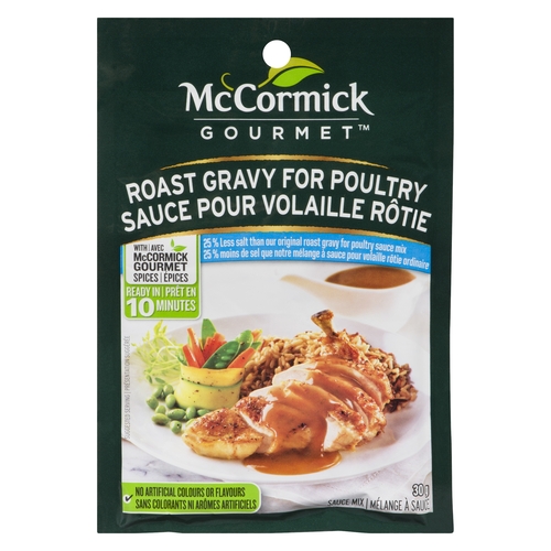 McCormick Gourmet - Sauce Mix - Roast Gravy for Poultry - 25% Less Salt 30g