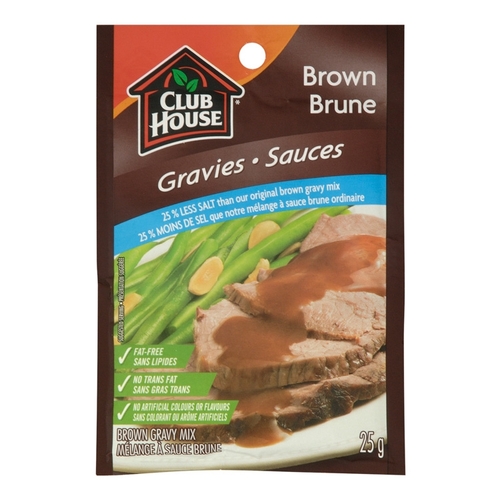 Club House - Gravy Mix - Brown - 25% Less Salt 25g, 1 Each