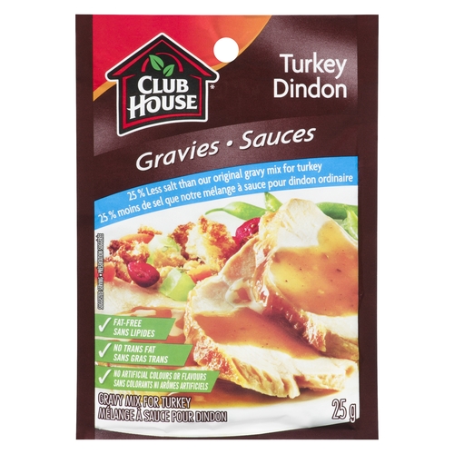 Club House - Gravy Mix For Turkey - 25% Less Salt 25g, 1 Each