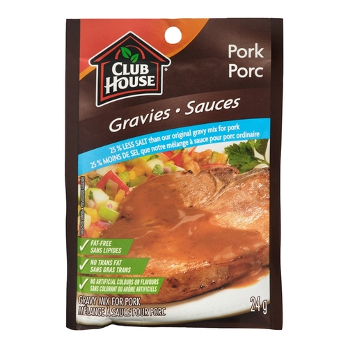 Club House - Gravy Mix For Pork - 25% Less Salt 24g, 1 Each